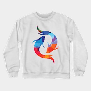 Koi fish in colorful modern shape and abstract illustration, luck, prosperity, and good fortune Crewneck Sweatshirt